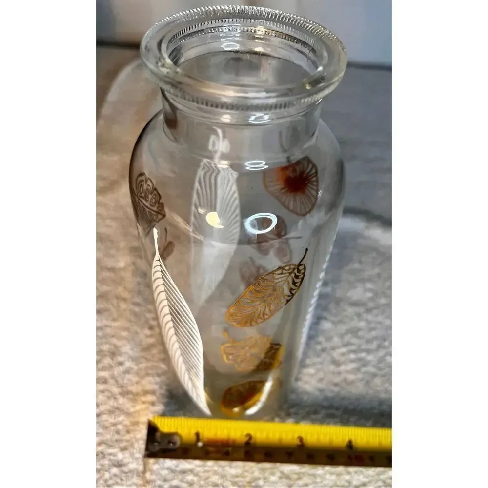 Vintage Cresca 1956 Pascall Sweets Candy MCM Gold Apothecary Jar Leaf (No Lid)
